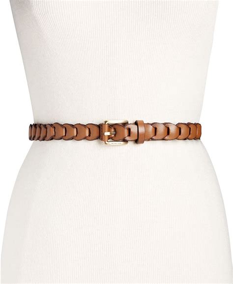 michael kors braided leather skinny belt|MICHAEL Michael Kors Women's Braided Leather Belt .